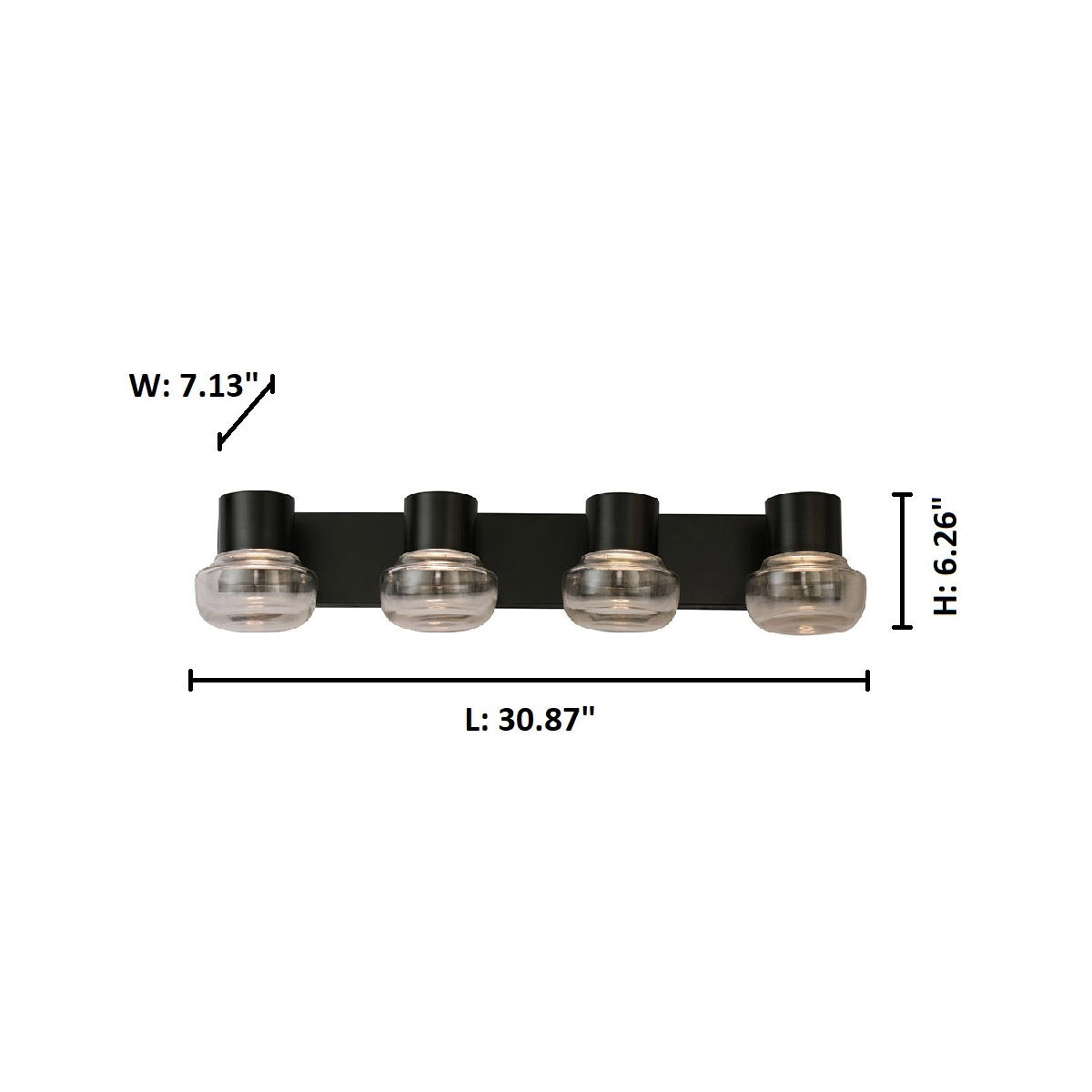 Belby LED 30.87 inch Black Bath Vanity Wall Light